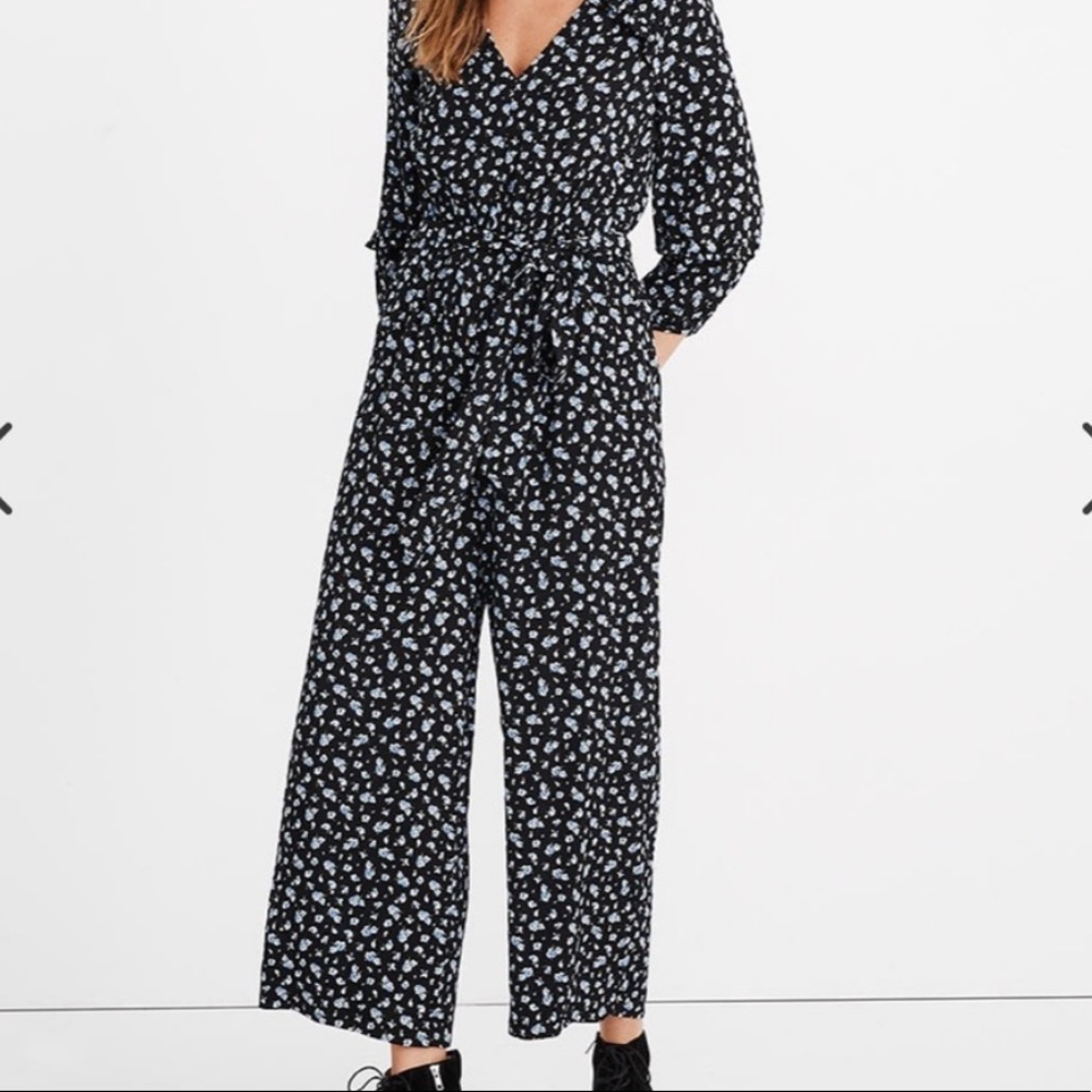 MADEWELL Navy Floral Jumpsuit